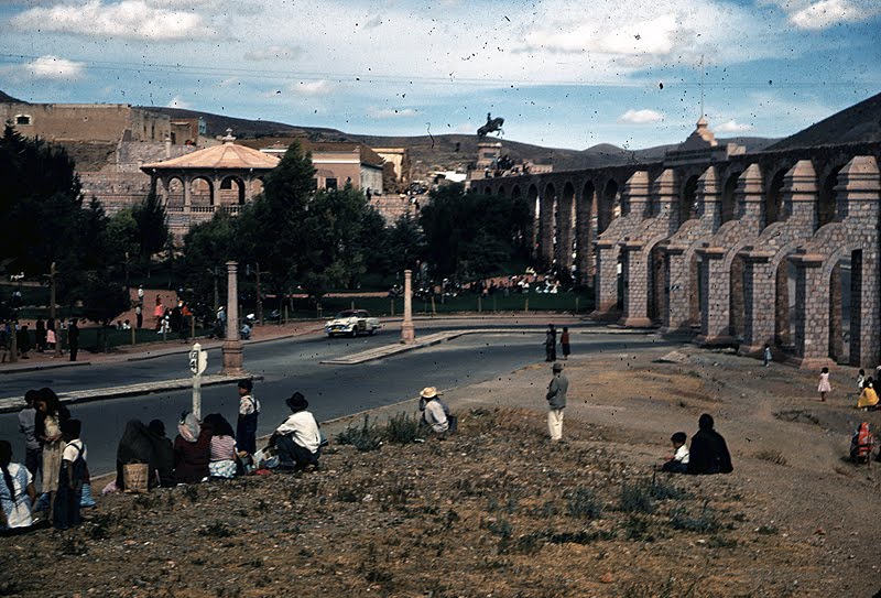 Car Racers Past the Aqueduct of Zacatecas, Mexico

