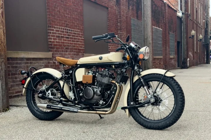 Retro motorcycle maker Janus Motorcycles has released their largest displacement motorcycle to date, the Halycon 450. The styling is reminiscent of the Matchless H 1000, Croft-Cameron Super Eight, and other motorcycles from the 1920s, but with modern Brembo Brakes, fuel injection, and suspension. Powered by an SWM 445cc single-cylinder, Janus claims the new bike is capable of 90 mph and features modern comfort and rideability.