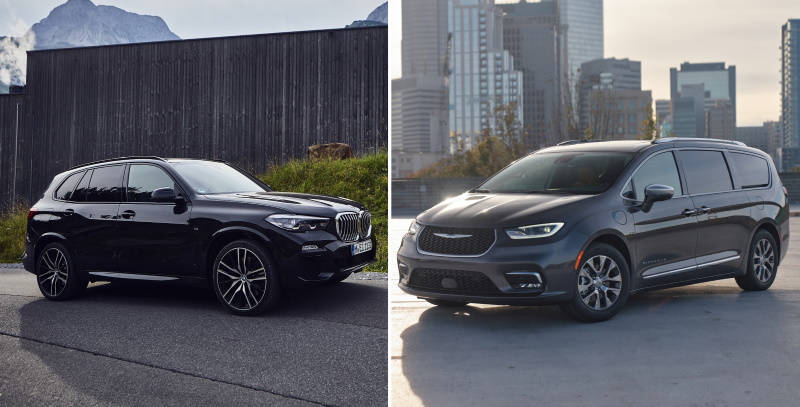 BMW X5 xDrive45e vs Chrysler Pacifica Limited Hybrid