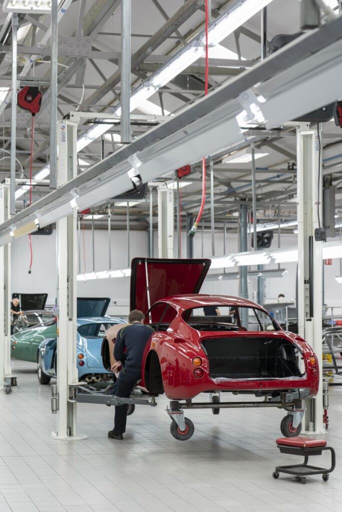 Production line of Aston Martin DB4 GT Zagato Continuation