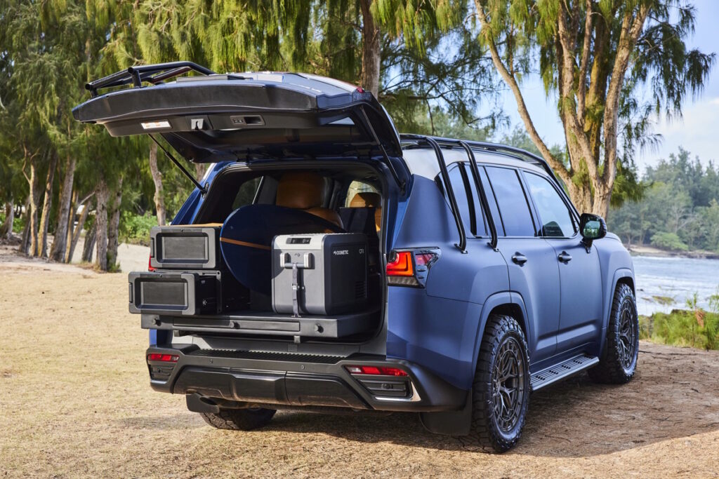 The Lexus Surf LX Concept rear gear storage