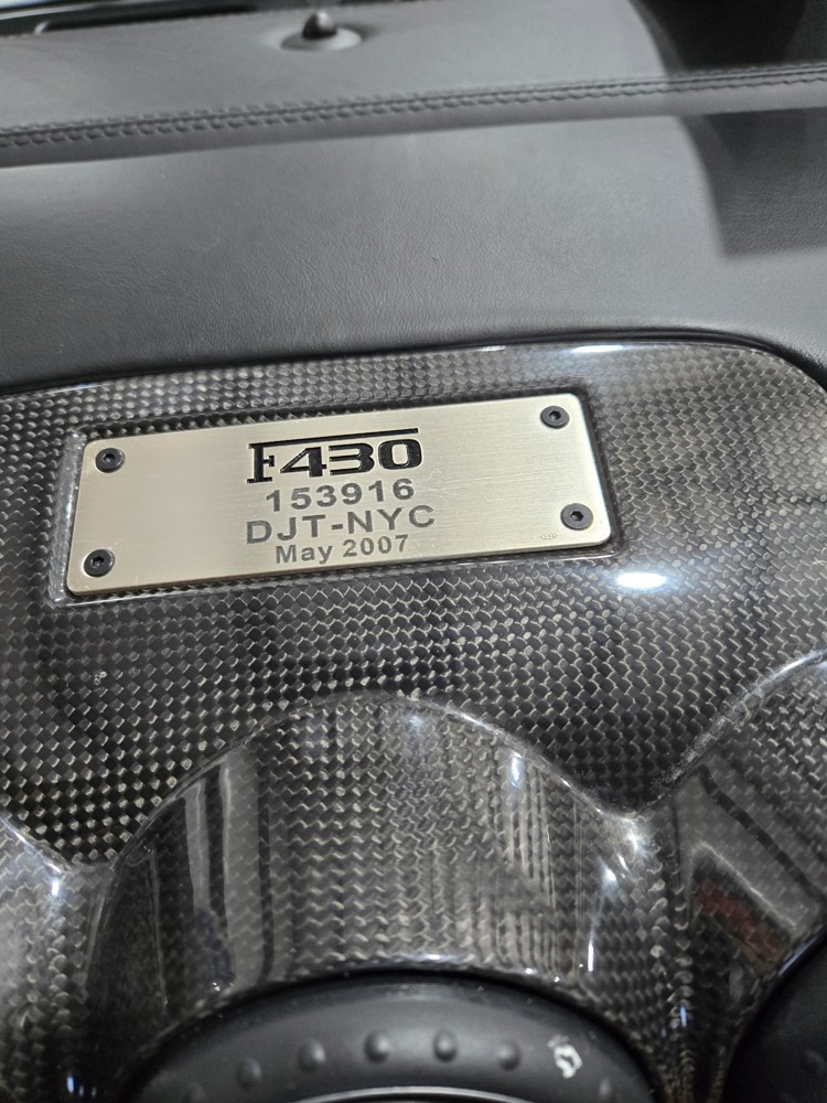 Donald Trump's Ferrari F430 Custom Engine Plate