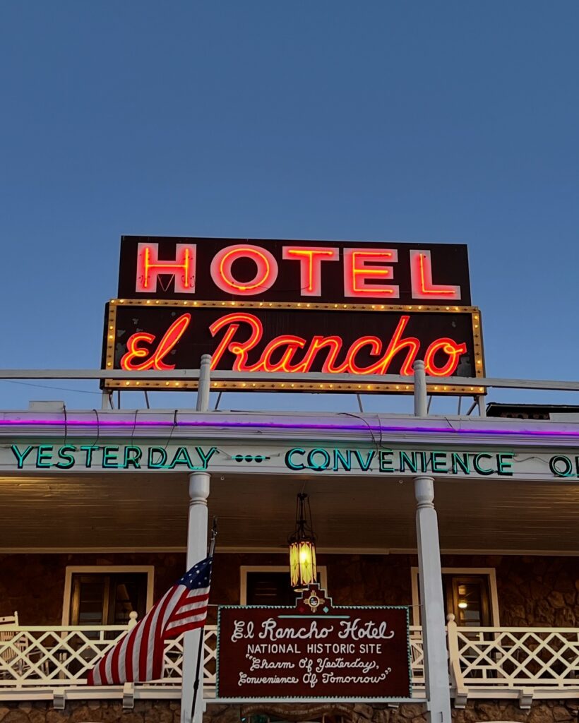 Historic Hotels The El Rancho in Gallup New Mexico Neon Sign