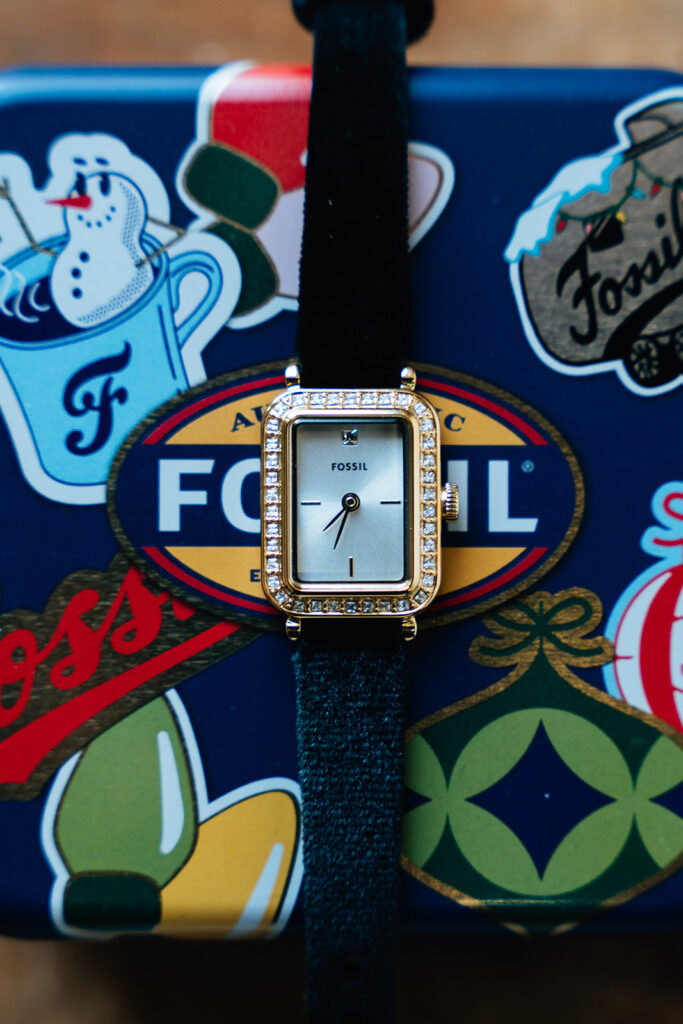Ultimate Holiday Gift Guide: Fossil Raquel Mini Two-Hand Black Velvet Watch