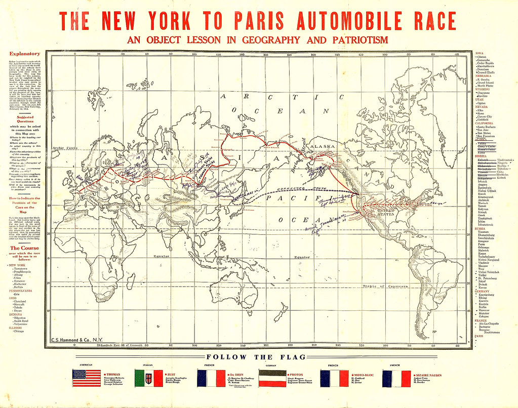 New York to Paris Map