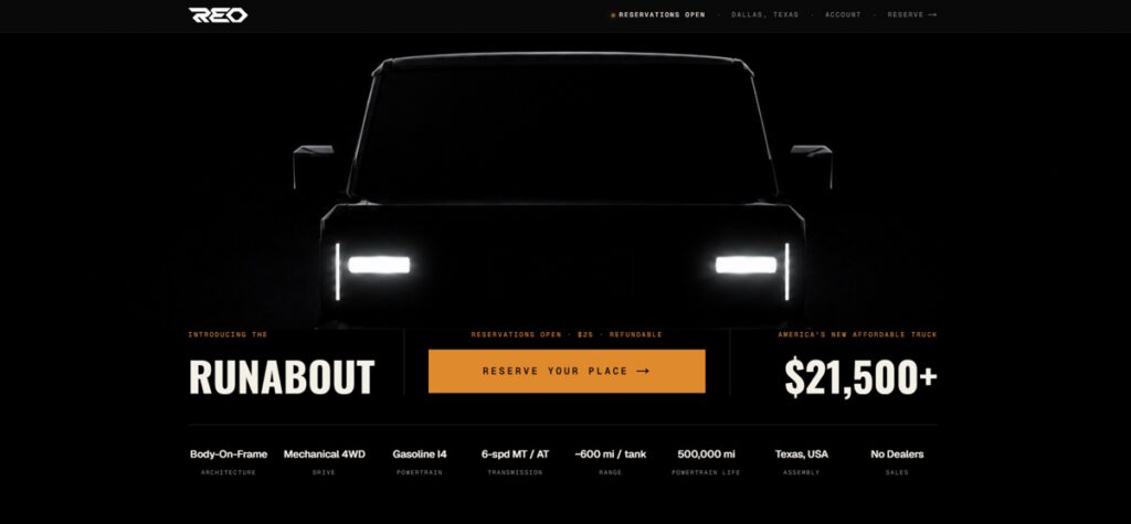 REO Runabout: The Mystery Dallas Startup Promising A $21,500 Barebones Truck